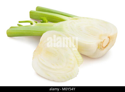 In Scheiben geschnittenen Fenchel Pfad isoliert Stockfoto