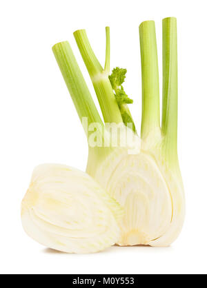 In Scheiben geschnittenen Fenchel Pfad isoliert Stockfoto