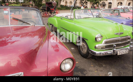1940er und 1950er Jahren Autos von Havanna, Kuba Stockfoto