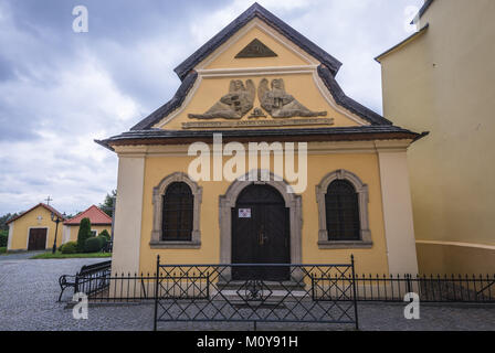 Schädel Kapelle neben der Kirche St. Bartholomäus in Czermna Bezirk Kudowa-Zdroj Stadt in der Woiwodschaft Niederschlesien in Polen Stockfoto