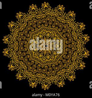 Gold gradient Vector komplizierte Spitze. Orientalische ethnische Muster. Stock Vektor