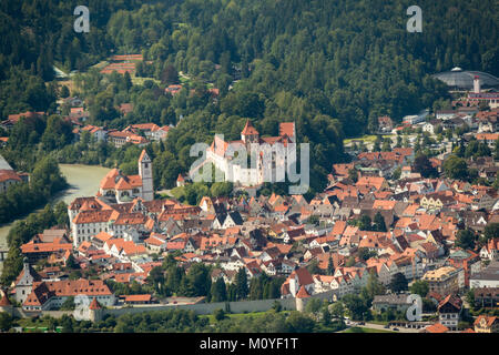 Luftaufnahme von Hohenschwangau, Bayern, Deutschland Stockfoto