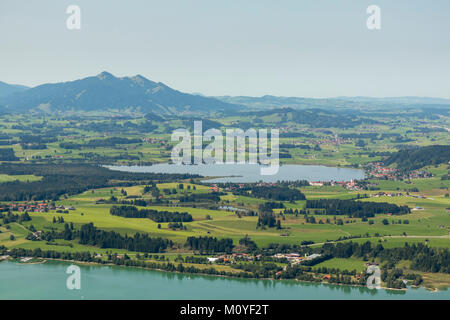 Luftaufnahme von Hohenschwangau, 87629 Füssen, Bayern, Deutschland Stockfoto