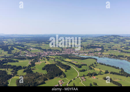 Luftaufnahme von Lech in Lechbruck, Bayern, Deutschland Stockfoto