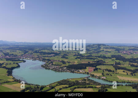 Luftaufnahme von Lech in Lechbruck, Bayern, Deutschland Stockfoto