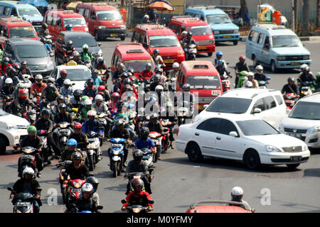 Stau in Jakarta, Indonesien. Stockfoto