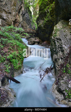 Stanser Bach in der wolfsklamm, Stans, Karwendel, Tirol, Österreich Stockfoto