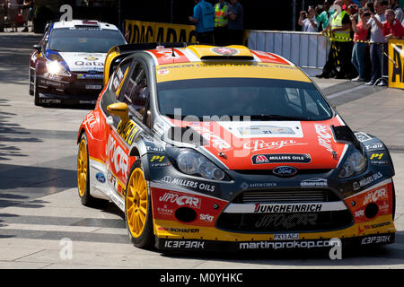 Deutschland, Köln, Beginn der ADAC Rallye Deutschland, Präsentation der Fahrer und das Team der Kathedrale, Auto des Jipocar der Tschechischen Nationalmannschaft. Deutschl Stockfoto