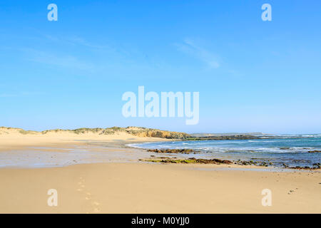 Strand im Naturpark Südwest-Alentejo und Costa Vicentina, auf der Alentejo Küste in der Nähe von Vila Nova de Milfontes Stockfoto