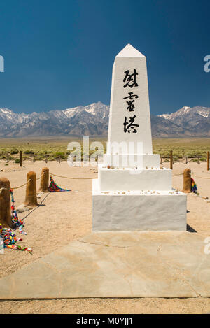 Bild aus Manazanar Relocation Service, Manazanar National Historic Site, in der Nähe von Lone Pine, Kalifornien, USA. Stockfoto