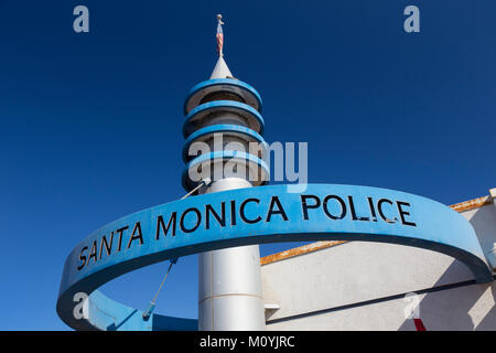 Santa Monica Police Pier Umspannwerk, California, United States Stockfoto