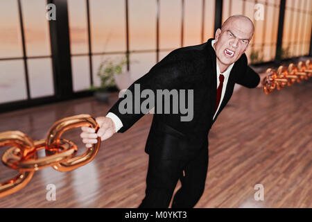Geschäftsmann Verknüpfung gold Ketten Stockfoto