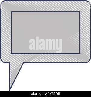 Dialogfeld Symbol mit Schwanz und Rahmen in farbige Kreide Silhouette Stock Vektor