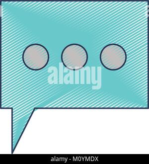 Dialogfeld mit Schwanz und 3 Aufhängepunkte in farbige Kreide Silhouette Stock Vektor