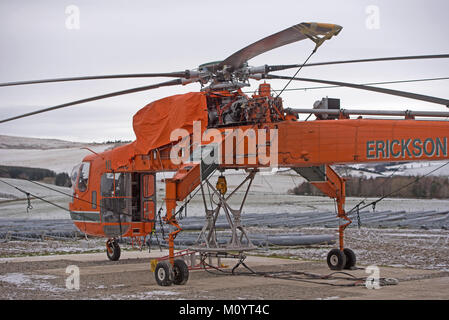 Erickson, Kran bei Drumuir Wind Farm in der Nähe von Keith in Moray. Stockfoto