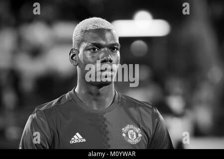 Paul Pogba vor entsprechen 1/8 Finale der Europa League zwischen FC "Rostow" und "Manchester United", 9. März 2017 in Rostow am Don, Russland. Stockfoto