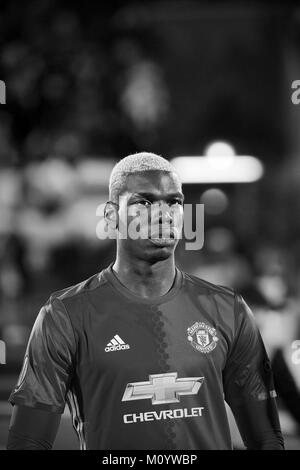 Paul Pogba vor entsprechen 1/8 Finale der Europa League zwischen FC "Rostow" und "Manchester United", 9. März 2017 in Rostow am Don, Russland. Stockfoto