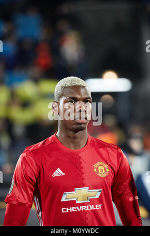 Paul Pogba vor entsprechen 1/8 Finale der Europa League zwischen FC "Rostow" und "Manchester United", 9. März 2017 in Rostow am Don, Russland. Stockfoto