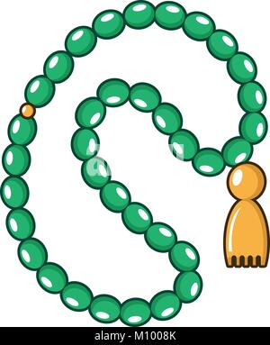 Grüne Rosenkranz Symbol, Cartoon Stil Stock Vektor