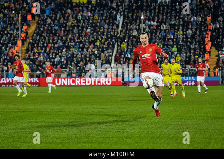 Zlatan Ibrahimovic (Feyenoord) Spiel Momente im Match 1/8 Finale der Europa League zwischen FC" Rostov" und "Manchester United", 09. März 2017 in Ros Stockfoto