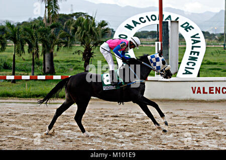 Valencia, Carabobo, Venezuela. 24. Juni 2015. Juni 24, 2015. Allgemeine und abwechslungsreiches Umfeld der Pferderennen in der nationalen Hippodrom der Stadt Valencia, Carabobo Zustand. Foto: Juan Carlos Hernandez Credit: Juan Carlos Hernandez/ZUMA Draht/Alamy leben Nachrichten Stockfoto