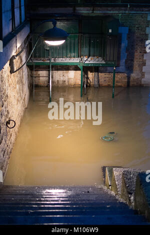 Paris, Frankreich. 25 Jan, 2018. Hochwasser steigt in Paris, Seine im Hochwasser am 25. Januar 2018 Credit: RichFearon/Alamy leben Nachrichten Stockfoto