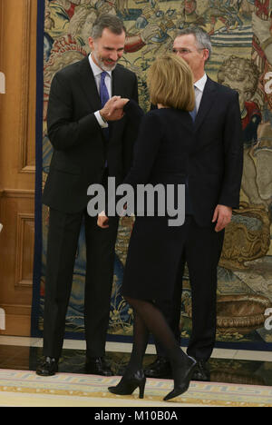 Madrid, Spanien. 25 Jan, 2018. Spanischen König Felipe VI bei einem Publikum in der ZarzuelaPalace in Madrid am Donnerstag, den 25. Januar 2018. Credit: Gtres Información más Comuniación auf Linie, S.L./Alamy leben Nachrichten Stockfoto