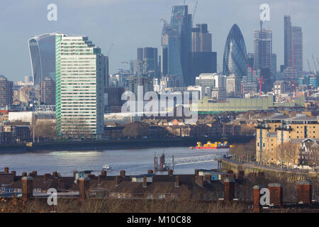 In Greenwich, London, Vereinigtes Königreich. 25. Januar, 2018. Greenwich Park in South East London genossen ein sonnigen Tag nach mehreren Tagen des grauen, nassen Wetter. Credit: Rob Powell/Alamy leben Nachrichten Stockfoto