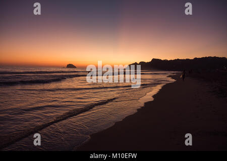 Strand Sonnenuntergang, Zipolite und Mazunte Stockfoto