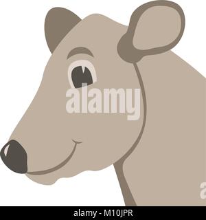 Junge Kuh Gesicht Vektor-illustration Flat Style Profil ansehen Stock Vektor