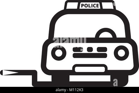 Polizei Auto Vorderansicht Stock Vektor