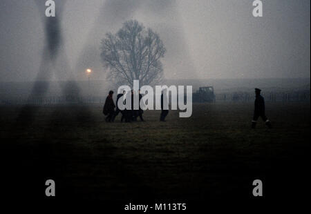 Molesworth RAF Basis für Cruise Missiles in Cambridgeshire England Großbritannien 1985 Demonstranten gegen die vorgeschlagenen Cruise Missiles an RAF Molesworth. Stockfoto