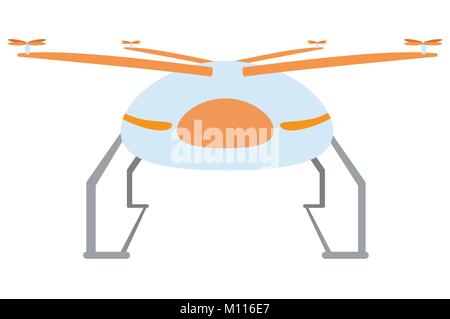Abbildung: Paket drone mit Propeller, Vektor der Lieferung drone/flying Drone/autonomen Drone/quadcopter/Drone, die Nutzung von GPS-Daten Stock Vektor