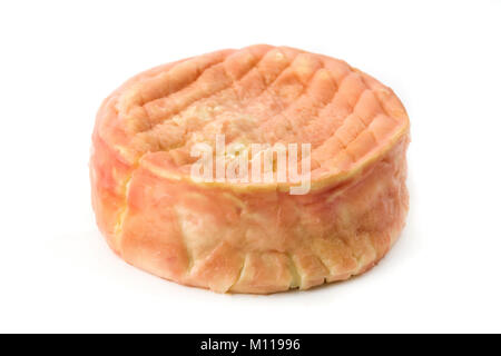 Epoisses de Bourgogne Käse auf weißem Hintergrund Stockfoto