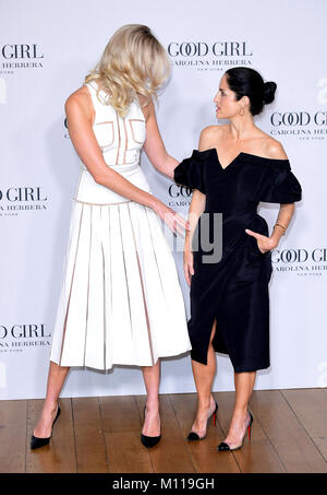 Karlie Kloss und Carolina Herrera de Baez die Teilnahme an der britischen Einführung der Carolina Herrera Duft gutes Mädchen an einer Horse Guards Road, London. Stockfoto