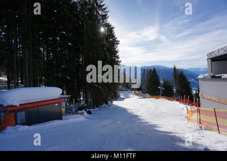 Schwaz Tirol 2018 Pillberg Skigebiet Winter mit viel Schnee Stockfoto