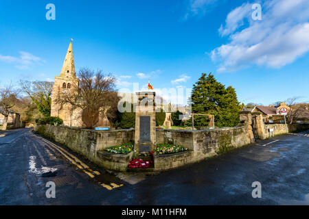 Kirche des Hl. Laurentius, Warkworth, Northumberland, Großbritannien Stockfoto