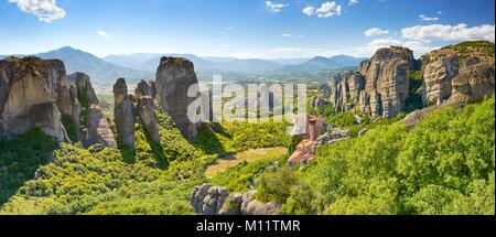 Panoramablick auf Meteora, Kalambaka, Griechenland Stockfoto