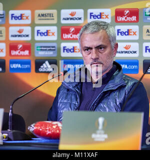 Jose Mourinho, Trainer von Manchester United" bei der Pressekonferenz vor dem Spiel. Übereinstimmung zwischen dem FC" Rostov" und "Manchester United", 09. März 2017 Stockfoto