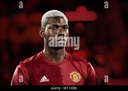 Paul Pogba vor entsprechen 1/8 Finale der Europa League zwischen FC "Rostow" und "Manchester United", 9. März 2017 in Rostow am Don, Russland. Stockfoto