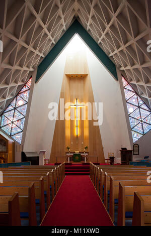 Moderne Kirche vom Architekten Hákon Hertevig im Dorf Olafsvik, Island Stockfoto