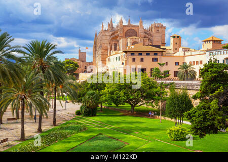 Die Kathedrale La Seu, Palma de Mallorca, Mallorca, Balearen, Spanien Stockfoto