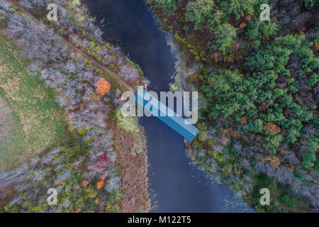 Holzbrücke, Osten Shoreham abgedeckt Eisenbahnbrücke, Shoreham, Vermont, USA Stockfoto