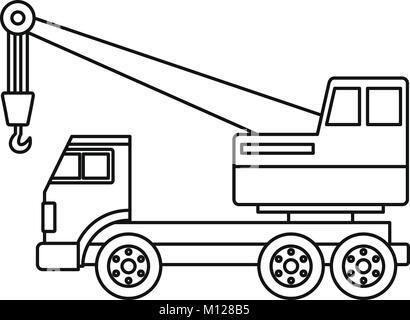 Lkw-Kran Symbol Kontur Stock Vektor