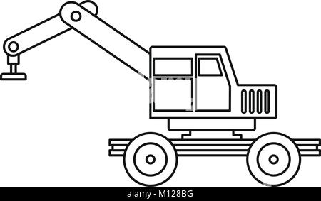 Kran lkw-Symbol Kontur Stock Vektor