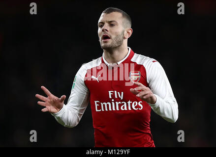 Von Arsenal Jack Wilshere während der carabao Cup Halbfinale, Rückspiel match Im Emirates Stadium, London Stockfoto