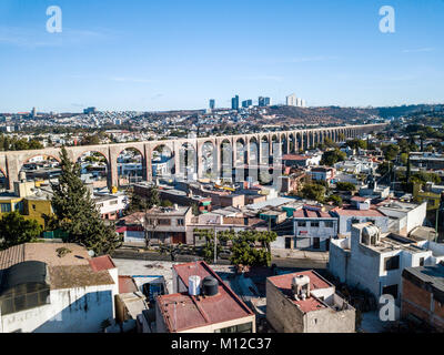 Los Arcos, Aquädukt in Queretaro, Mexiko Stockfoto