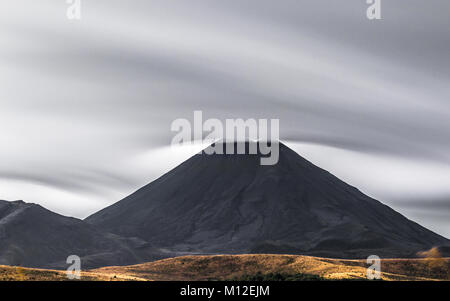 Ngauruhoe im Tongariro National Park, Neuseeland. Stockfoto