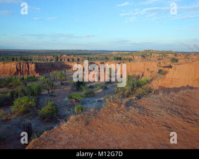 Die marslandschaft von Cuzco, die Rote Wüste, Teil der Kolumbianischen Tatacoa Wüste. Die Gegend ist eine uralte getrocknete Wald und beliebtes Reiseziel Stockfoto