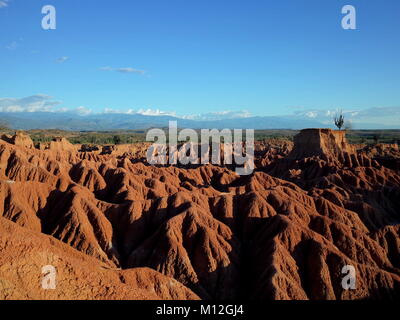 Die marslandschaft von Cuzco, die Rote Wüste, Teil der Kolumbianischen Tatacoa Wüste. Die Gegend ist eine uralte getrocknete Wald und beliebtes Reiseziel Stockfoto